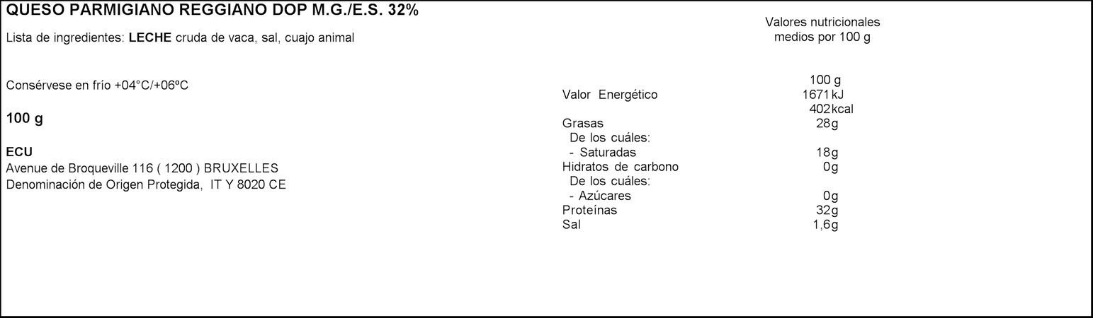 Queso parmigiano reggiano en lascas Michelangelo 100g