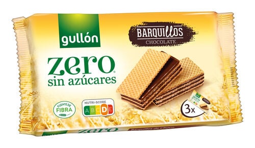 Barquillo relleno crema chocolate s/azúcar Gullón 180g