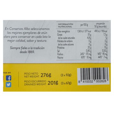 At&uacute;n claro Albo pack3 aceite oliva