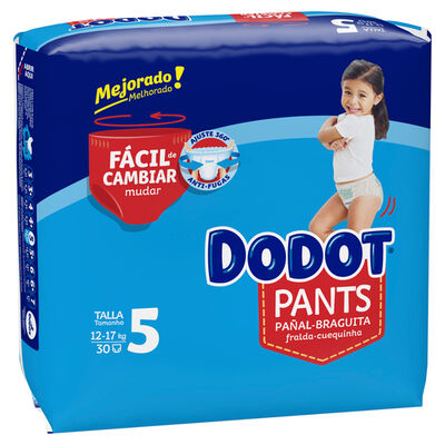 Pañales braga Dodot Pants talla 5 12-17kg 30 uds