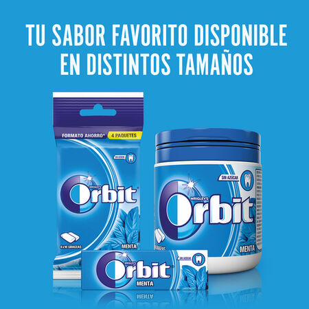 Chicles menta sin azúcar Orbit pack 4