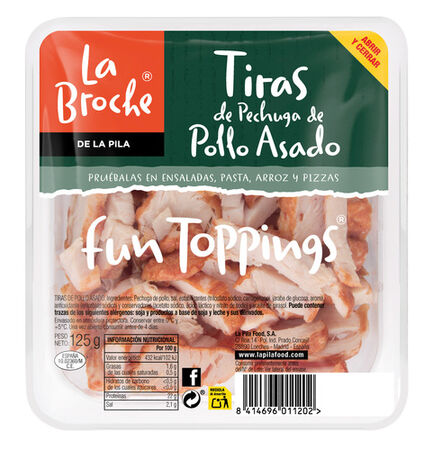 Tiras de pechuga de pollo asado La Pila 125g