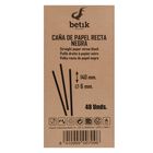 Caña de papel Betik 48 uds rectas negras