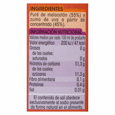 Zumo de melocot&oacute;n y uva Alipende pack 6