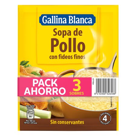 Sopa Gallina Blanca lote 3u pollo con fideos