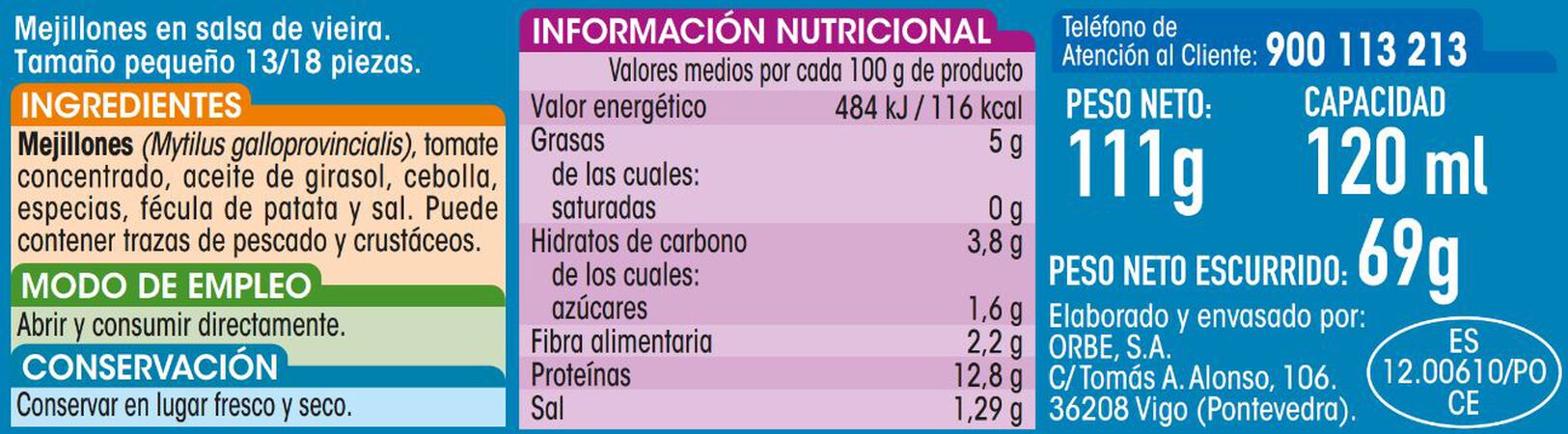 Mejillon Alipende 65g 13/18 salsa vieira