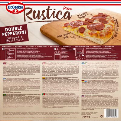 Pizza r&uacute;stica Dr Oetker doble pepperoni 565g