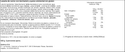 Lasaña sin gluten Maheso 525g boloñesa