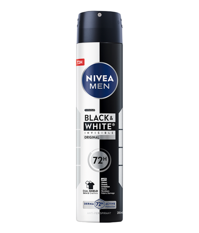 Desodorante en spray Nivea men 200ml invisible ropa blanca y negra