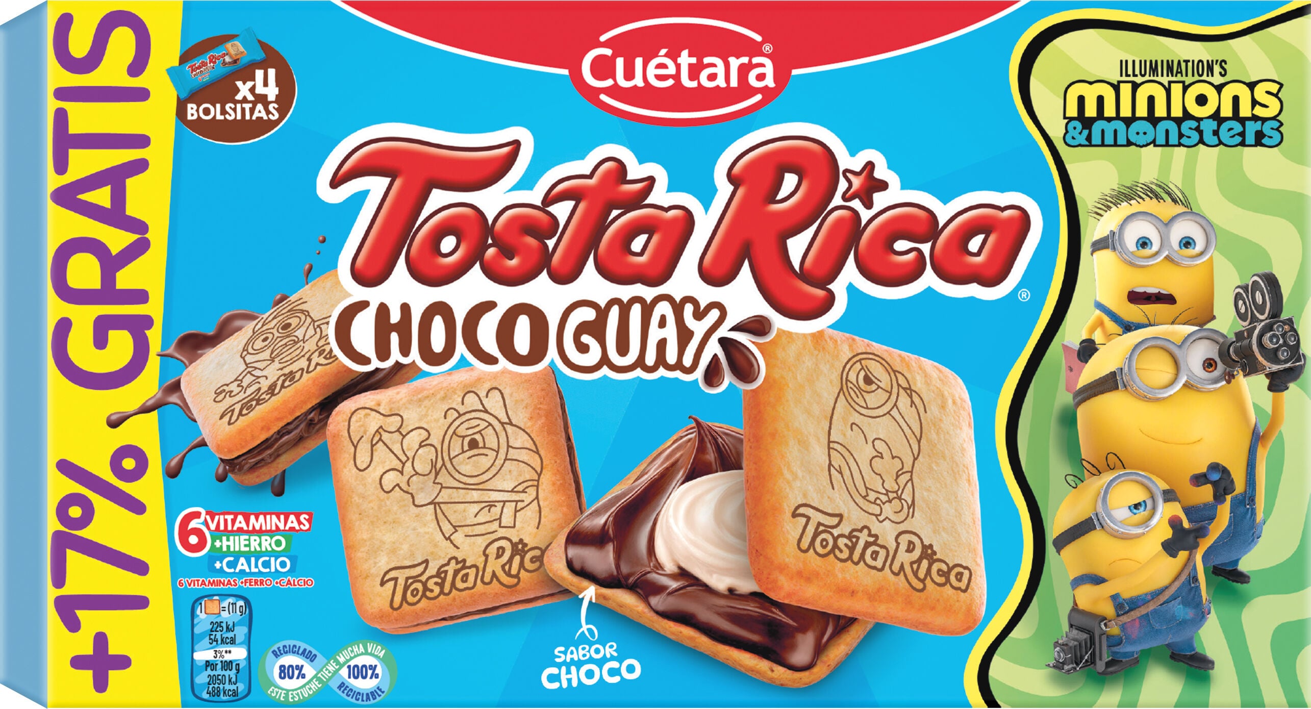 Galletas de chocolate rellenas Chocoguay Tostarica 144 gr + 24g