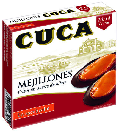 Mejillones en escabeche Cuca 10/14 piezas 115gr