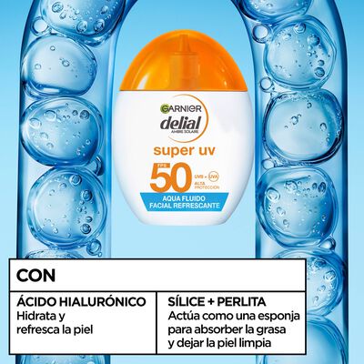  Agua Fluido Facial Garnier Delial Super UV FPS50 Invisible 40ml