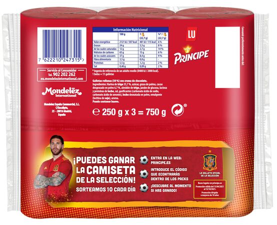 Galleta rellena Príncipe pack-3 maxichoc