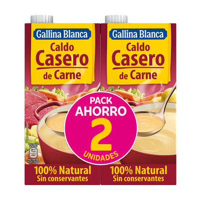 Caldo casero Gallina Blanca 1l pack 2 carne 100% natural