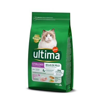 Pienso gato Ultima esterilizado bolas pelo 1,5kg