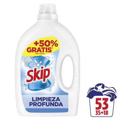 Detergente líquido Skip Limpieza Profunda 35+18 lavados 50% GRATIS