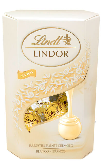 Bombones de chocolate blanco Lindor Cornet 200g