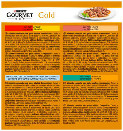 Comida húmeda para gato Gourmet Gold Doble Placer pack surtido 8x85g