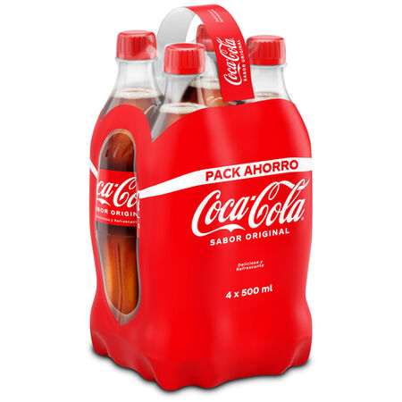 Refresco cola Coca-Cola botella 50cl pack 4