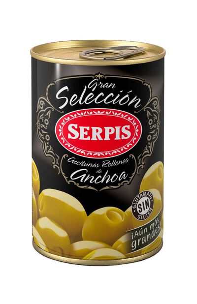Aceituna gran selección rellena de anchoa Serpis 130g