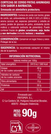 Torrezno sabor barbacoa crujiente Alipende 90g