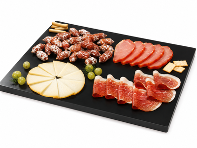 Lote: 250gr Jamón reserva +250gr Fuet +250gr Lomo +250gr queso curado