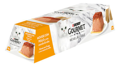 Comida h&uacute;meda gato Purina Revelations pollo pack 4