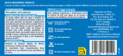 Bayeta microfibra Lanta cristales