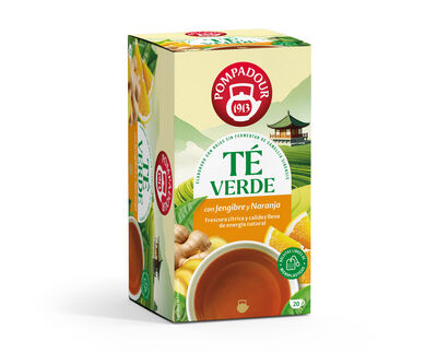 T&eacute; verde Pompadour 20u jengibre con naranja