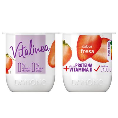 Yogur desnatado Vitalinea pack 4 fresas
