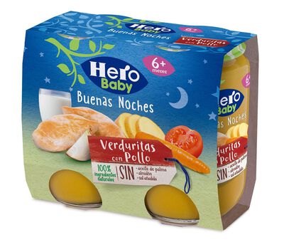 Tarro Hero Baby noche pollo verdura desde 6meses pack 2