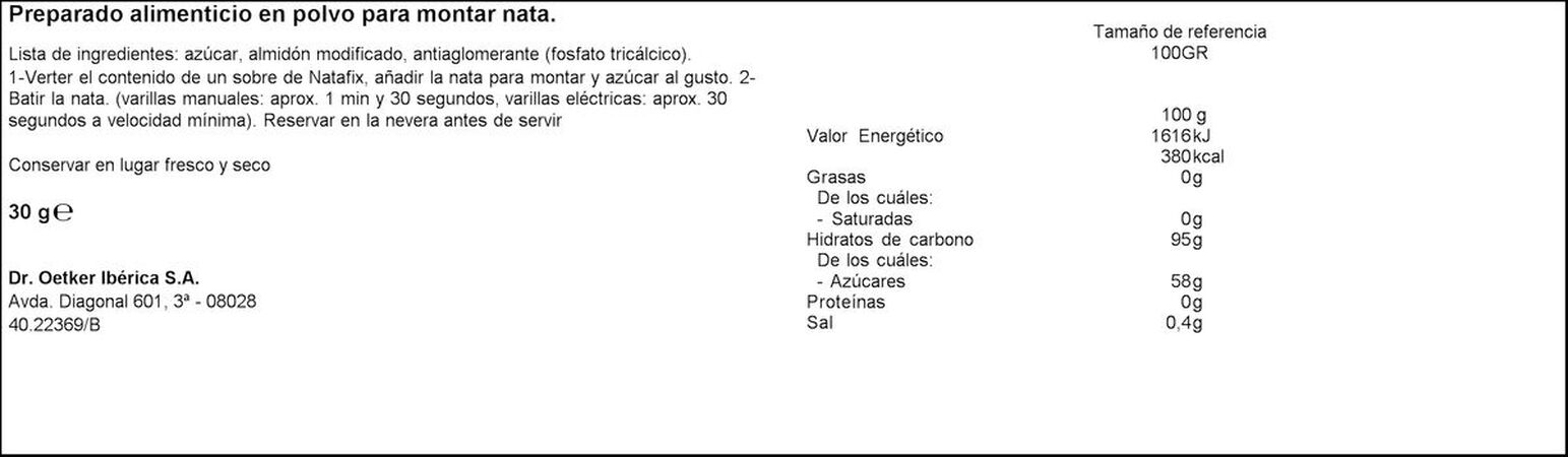 Preparado nata para montar Natafix Dr Oetker 3 uds