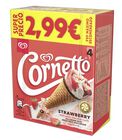 Helado cornetto con sabor a fresa Frigo 4 unidades
