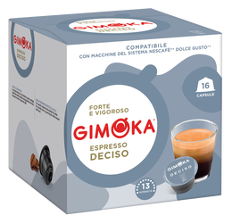 Cápsulas de café compatibles con Dolce Gusto espresso deciso Gimoka 16 cápsulas