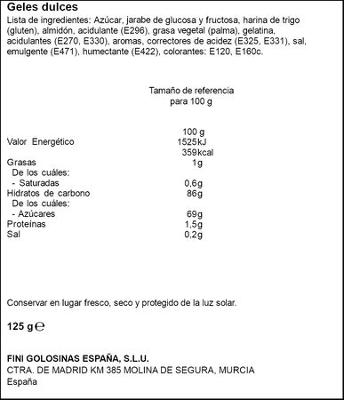 Regalices de pica pica sabor fresa Fini 125g