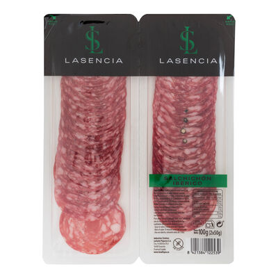 Salchichón ibérico Lasencia pack 2 de 50g