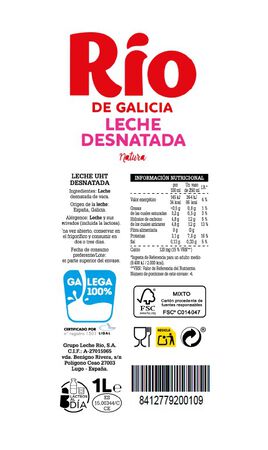 Leche R&iacute;o 1l desnatada