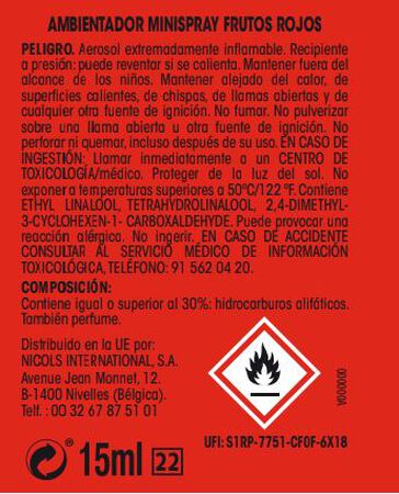 Ambientador minispray Lanta aparato + 3 recambios frutos rojos