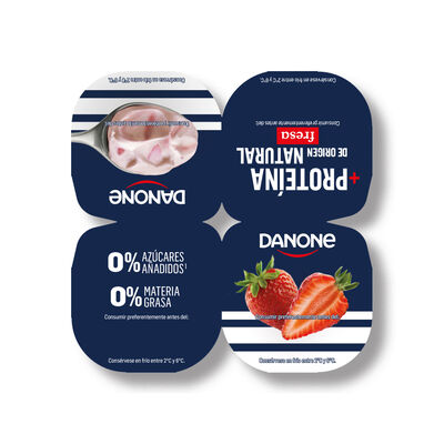 Yogur proteínas Danone pack 4 fresa