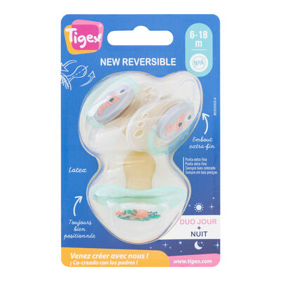 Chupete látex Tigex reversible 6-18meses pack 3