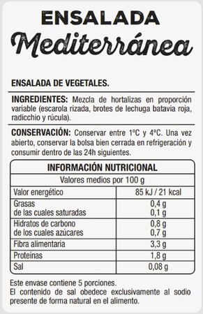 Ensalada mediterránea Alipende 250g