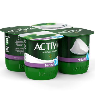 Bífidus probiótico Activia desnatado 0% materia grasa pack 4 natural