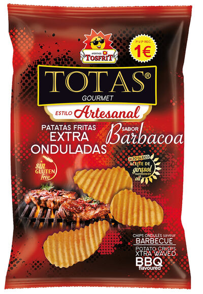 Patatas fritas extraonduladas sabor barbacoa Totas 100g
