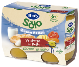 Tarro Hero Solo noche pollo verdura desde 6meses pack 2