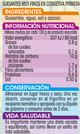 Guisantes muy finos categoria primera Alipende pack 3