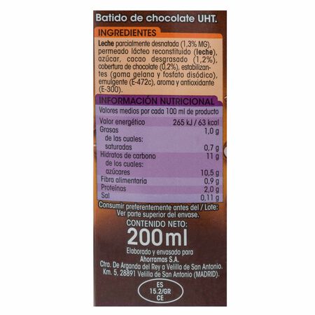 Batido Alipende 200ml pack 6 cacao
