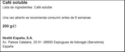 Caf&eacute; soluble Nescaf&eacute; Cr&egrave;me 200g