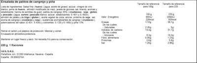 Ensalada de palitos de mar con pi&ntilde;a Carretilla 220g