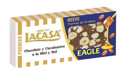 Turr&oacute;n de pralin&eacute; con cacahuete Eagle Lacasa 225g