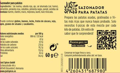 Sazonador de patatas Just Spices 60g